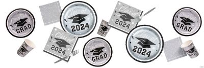 Graduation Class of 2024 Silver Party Supplies