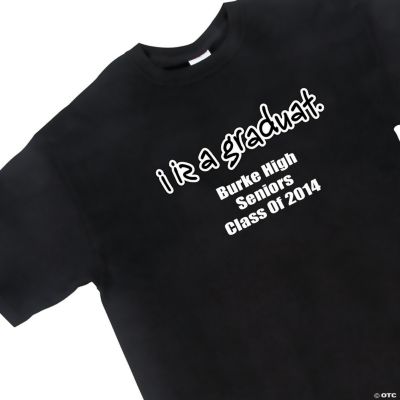 Personalized Humorous Graduation Black T-Shirt — Adult XXL (50-52)