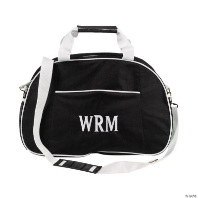 Personalized Black & White Men's Sports Duffle Bag