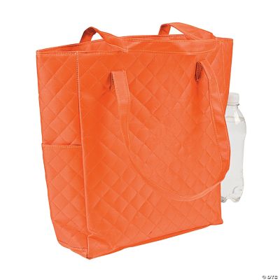Personalized Orange Quilted Tote Bag