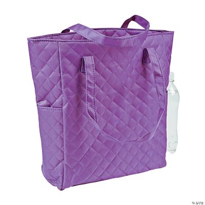 Personalized Purple Quilted Tote Bag