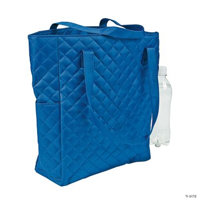 Personalized Blue Quilted Tote Bag