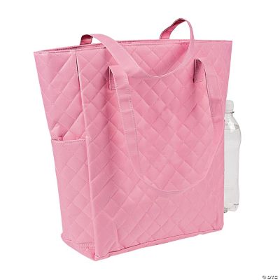 Personalized Light Pink Quilted Tote Bag