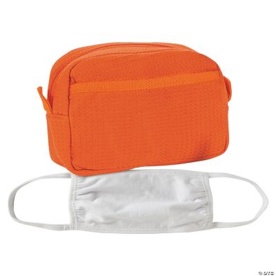 Personalized Orange Waffle Weave Cosmetic Bag
