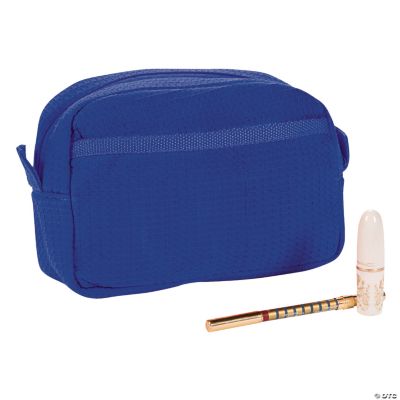 Personalized Blue Waffle Weave Cosmetic Bag