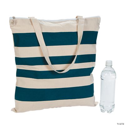 Nautical Stripe Tote With Anchor