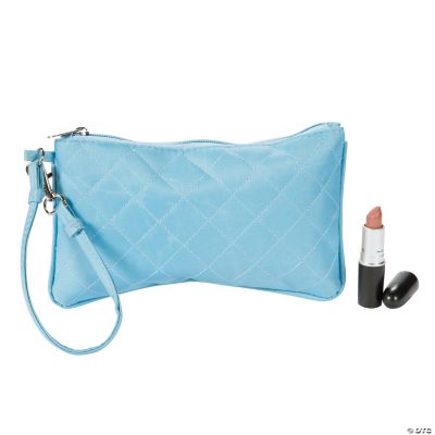 Light Blue Quilted Wristlet Purse