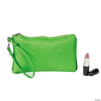 Lime Green Quilted Wristlet Purse