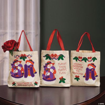 Red & Wild Snow Lady Tote Bags