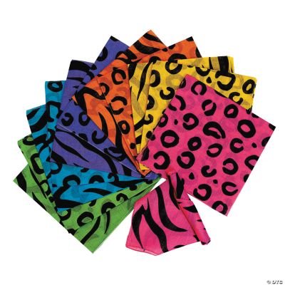 Neon Animal Print Bandanas Oriental Trading