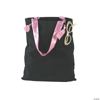 Black Tote With Satin Handles