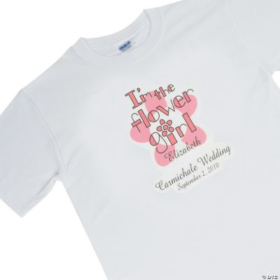 Personalized Flower Girl White T-Shirt - Youth Large (14-16)