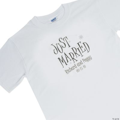 Personalized “Just Married” White T-Shirts - Adult XXL (50-52)