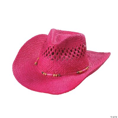 Pink Woven Western Hat