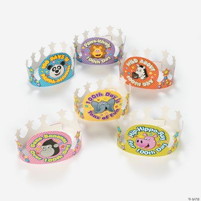 12 "100th Day" Animal Crowns