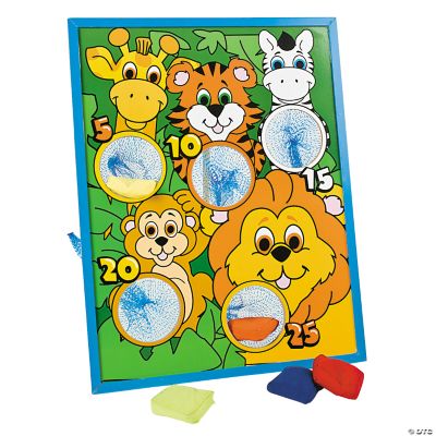 Jungle Animal Character Bean Bag Toss Game