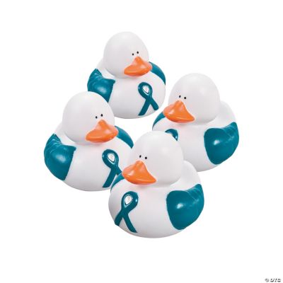 Teal Awareness Ribbon Rubber Duckies