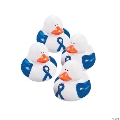 Blue Awareness Ribbon Rubber Duckies
