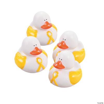 Yellow Awareness Ribbon Rubber Duckies