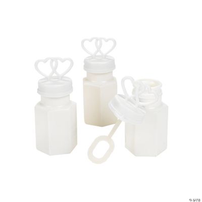 Two Hearts Bubble Bottles - White