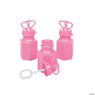Pink Two Hearts Bubble Bottles