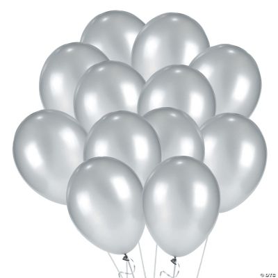 Silver Metallic Latex Balloons