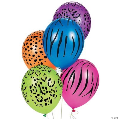 Jungle Birthday Party Ideas on Latex Neon Animal Print Balloons   Oriental Trading