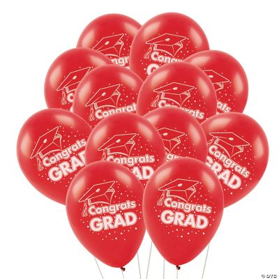 Red “Congrats Grad” Latex Balloons