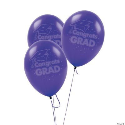 Purple “Congrats Grad” Latex Balloons