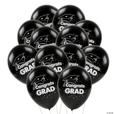 Black “Congrats Grad” Latex Balloons