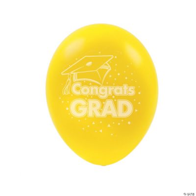 Yellow “Congrats Grad” Latex Balloons
