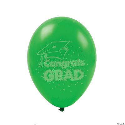 Green “Congrats Grad” Latex Balloons