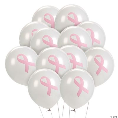 Pink Ribbon Latex Balloons
