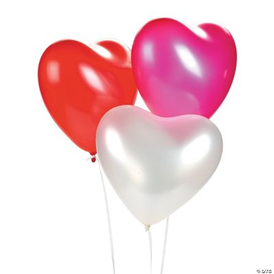 Latex Pearlized Heart-Shaped Balloons