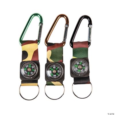 Camouflage Army Belt Clip Toy Compass Keychains