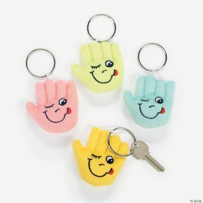 Smiling High Five Plush Key Chains