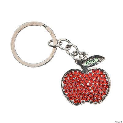 Personalized Rhinestone Teacher Apple Key Chain