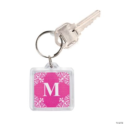 Personalized Hot Pink Monogram Key Chains
