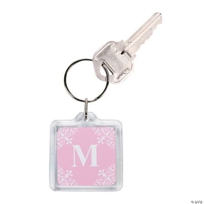 Personalized Light Pink Monogram Key Chains