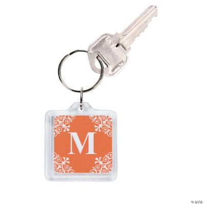 Personalized Orange Monogram Key Chains