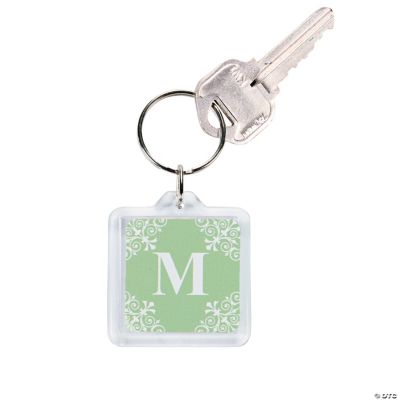 Personalized Lime Green Monogram Key Chains