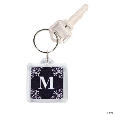Personalized Black Monogram Key Chains
