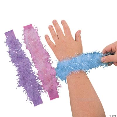 Iridescent Pastel Marabou Slap Bracelets