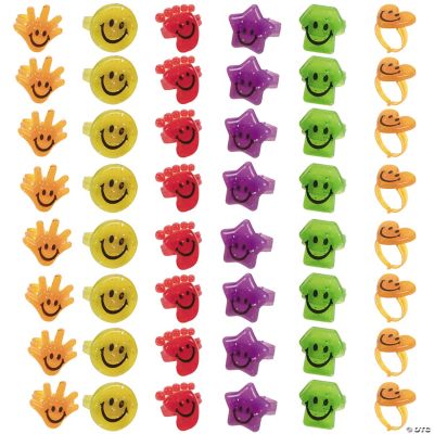 Glitter Smile Face Rings