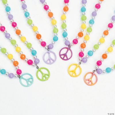 Beaded Necklaces With Peace Sign Charms