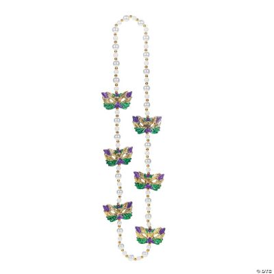 Plastic Pearlized Beaded Necklace With Masks