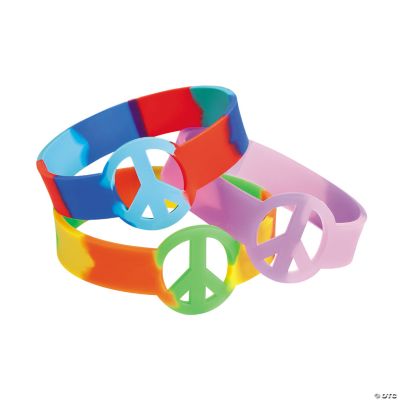 Tie-Dyed Peace Sign Bracelets