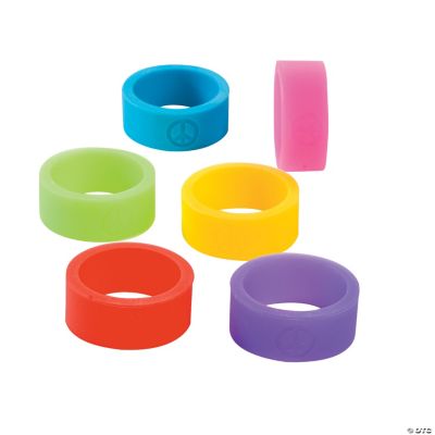 Neon Peace Sign Rings