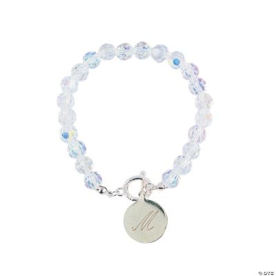 Personalized Clear Crystal Beaded Bracelet