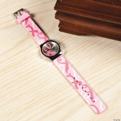 Pink Ribbon Swirled Band Watches